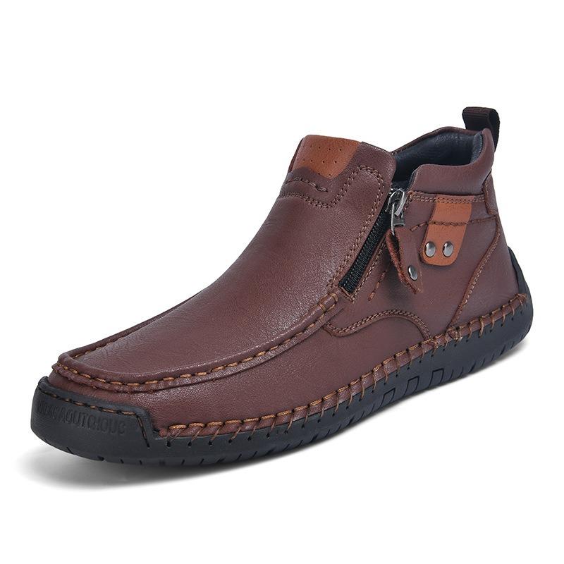 Men's Shoes High Quality Casual Leather Boots High-top Oxford Boots Men's Ankle Boots Fashion Handmade Leather Boot Botas Hombre