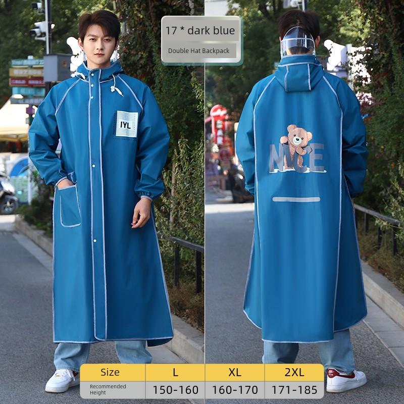 Women's Long Raincoat 2025 New Model Set Full-Body Storm-Proof Rain Poncho for Electric Scooters and Bicycles, Single-Person Adult Raincoat