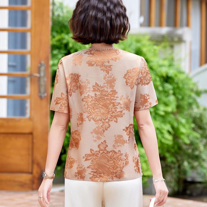 New Chinese Style Summer T-shirt Set for Middle-aged Women