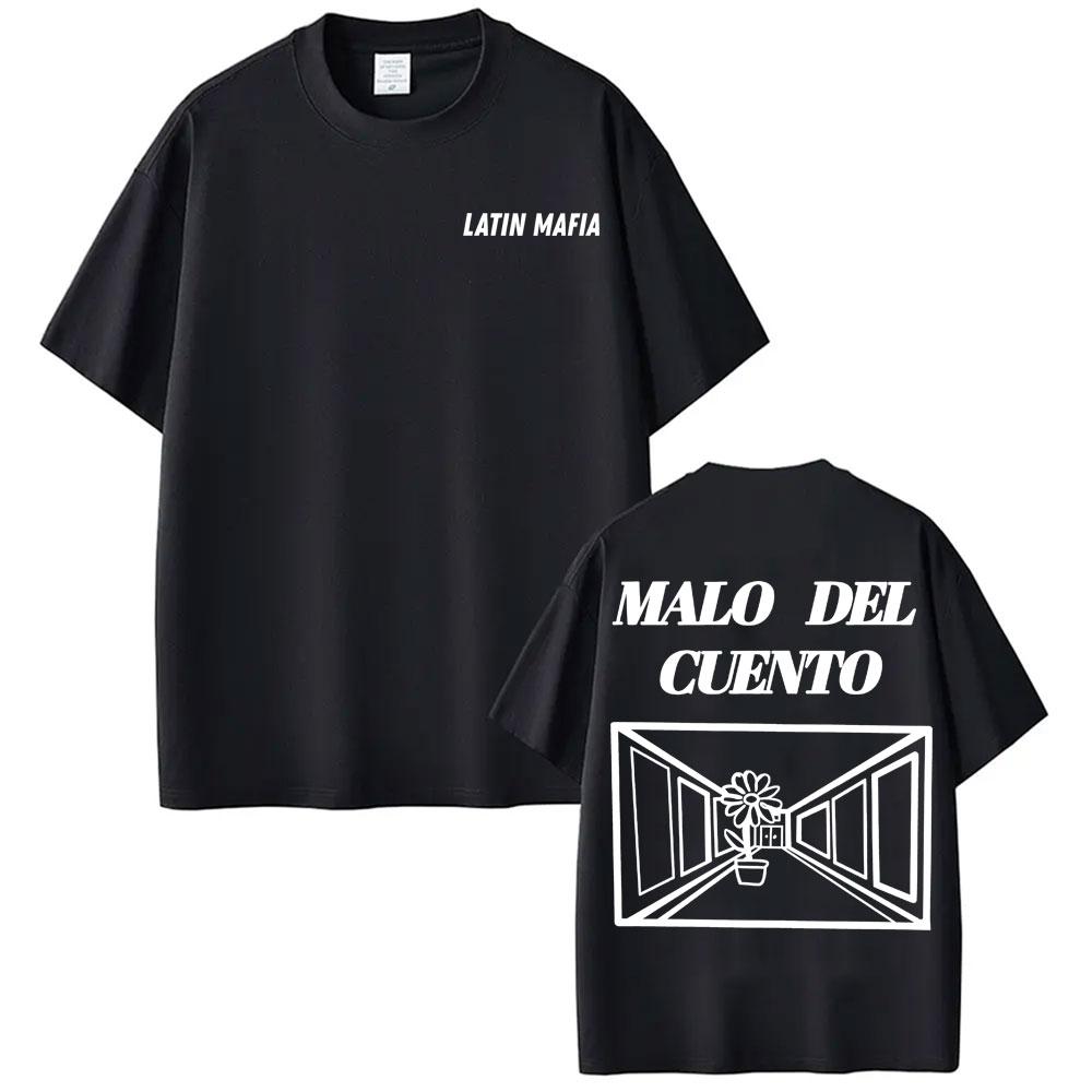 Band Latin Mafia Malo Del Cuento Graphic Tee Shirt Unisex Women Casual Crewneck Oversized T Shirts Harajuku Vintage Gothic Tshirts