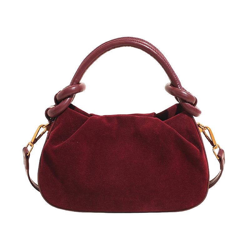 Retro portable shoulder bag spring and summer new messenger bag casual solid color commuter women's bag