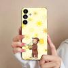 Luxury Y2K Curious George Phone Case For Samsung S25,24,23,22,21,S20,Ultra,Plus,FE Black Soft Cover