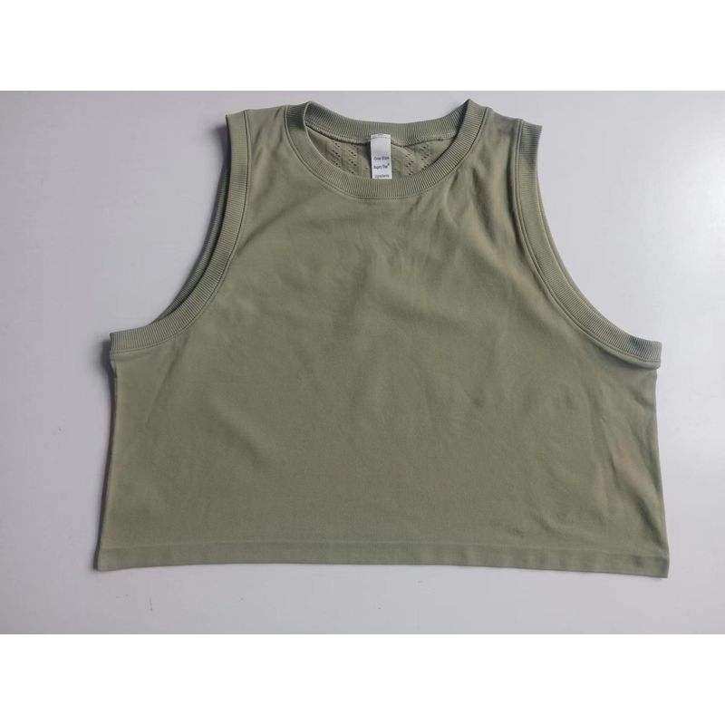

Sports Loose Short Women s Overall Quick-Drying Lightweight Breathable round Neck Casual Fitness Running Sleeveless Yoga Vest Summer Tea Green All yards
