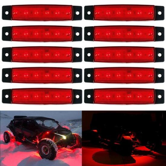 Красные светодиодные фонари для скал 10 шт. Подсветка под кузов и колеса для JEEP Внедорожник Грузовик UTV ATV