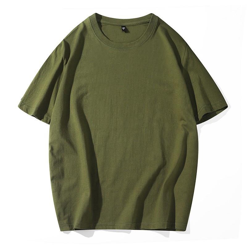 

Men s Casual Loose Fit Solid Color Cotton Blend Tee For Everyday Wear S армія зелений колір