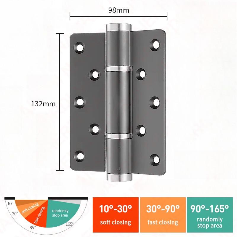 4 In 1 Automatic 90° Positioning Hydraulic Door Closer 5 Inch Multi-function Hydraulic Hinge  Adjustable Soft Closing Door Hinge