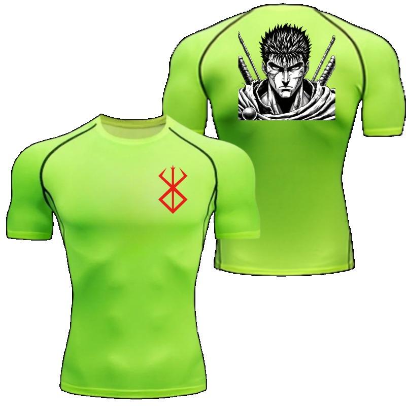 Men Compression T-Shirt for Fitness Running Sports Quick-Dry Guts Breathable Short Sleeves Stretchy Fabric for Summer Workouts