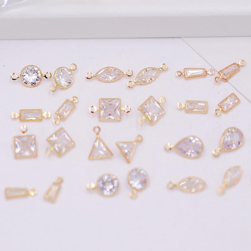 Hot-selling High-quality Small Brass + Zircon Trendy Pendant DIY Handmade Necklace Bracelet Accessories