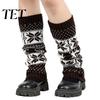 Cozy Acrylic Knit Leg Warmers Christmas Knitted for Women, Soft Ribbed Boot Socks with Fashionable Winter Accessories Snowflake And Deer Patterns,