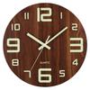 Wood Grain Luminous Wall Clock Fashion Quartz Wall Clock Silent Digital Clock  Wall Decor