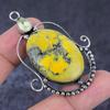 Natural Honey Dendritic, Citrine 925 Sterling Silver Jewelry Pendant 2.44" A7Q67