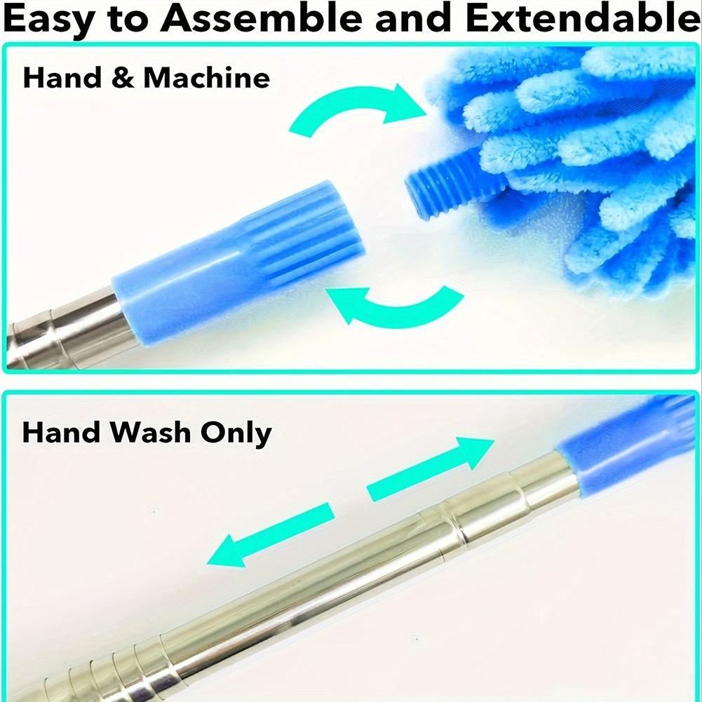 Ceiling Fan Cleaner Extendable Duster Bendable Head Indoor Cleaning Outdoor Use Reusable Cleaning Tool 40cm For High Ceilings