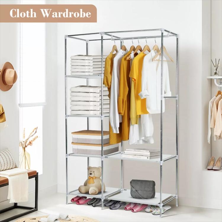 Dormitory Simple Cloth Wardrobe Reinforced Steel Tube Assembly Dust-Proof Storage Closet