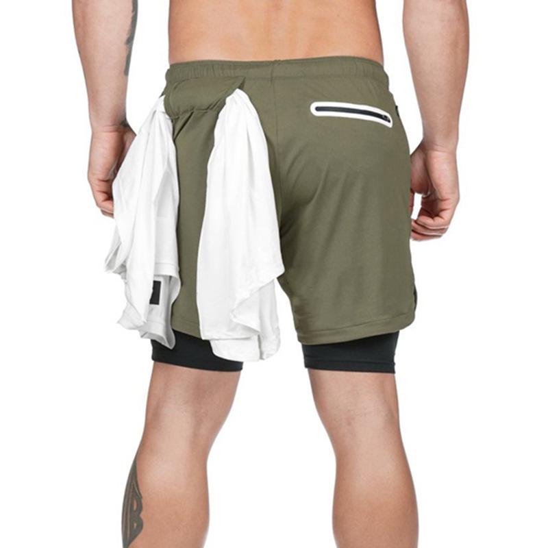 Summer Men's Casual Running Shorts - Multi-Pocket, Double Layer, Plus Size Fitness