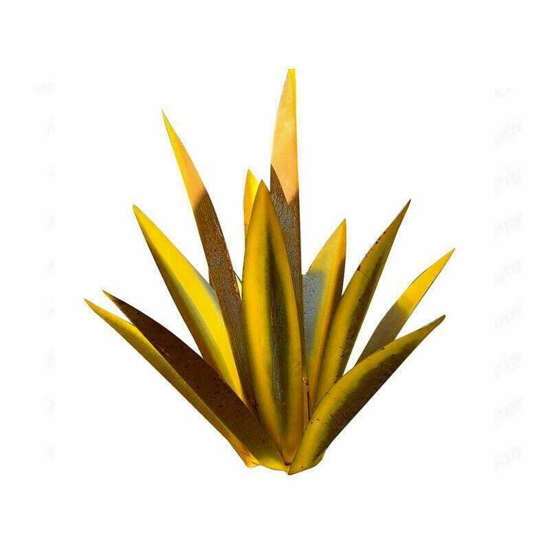 

DIY Металлическая Художественная Текила Деревенская Скульптура 9 листьев Сад Двор Скульптура Домашний Декор 27cm жёлтый