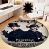 Custom Name Sherlock Holmes Printed Round Rug Carpet Chair Rug Area Rug Entryway Doormats,for Office Chair Living Room Bedroom Kitchen Room.