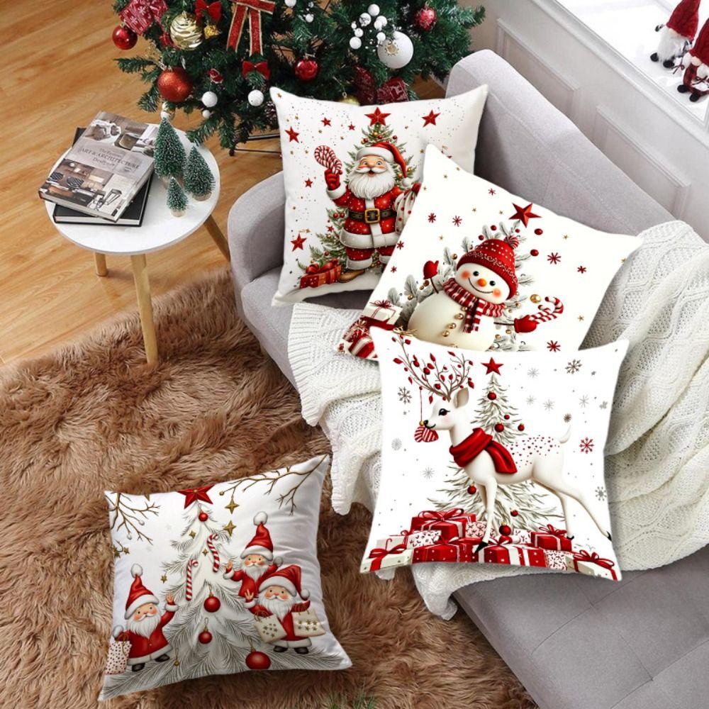 45x45cm Christmas Pillow Cover Soft Sofa Cushion Cover New Throw Pillowcase  Xmas Home Decoration