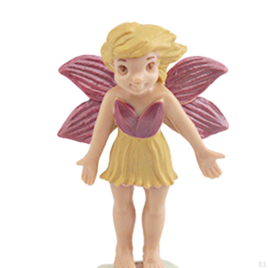 6 Pieces Flower Fairy Ornament Garden Statues with Different Poses Miniatures Small