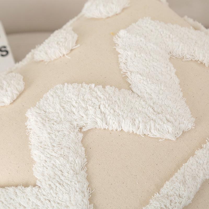 2 Pack Boho Throw Pillow Covers 18x18", Decorative Pillow Covers with Tassels Woven Tufted Bohemian Pillow Covers for Couch Sofa Bedroom Living Room