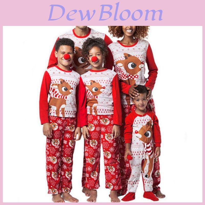 Luxurious Christmas Family Matching Clothes With Adorable Fox Design And Unisex Pajamas Set