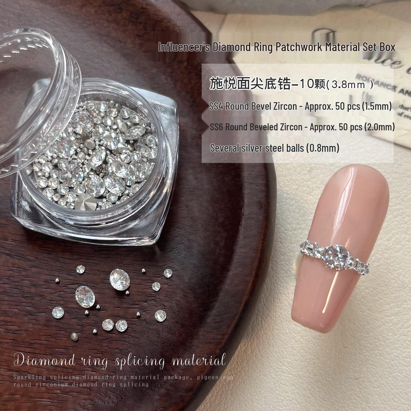 Nail Art Sparkle & Zirconia Pigeon Egg & Steel Ball Mosaic Pack