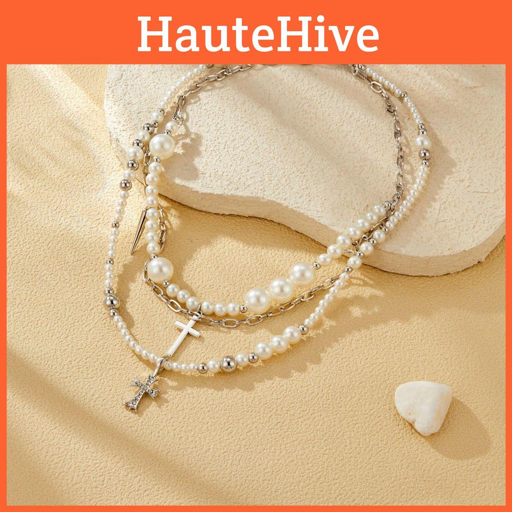Cross Luxurious Long Pearl Necklace For Women With Sophisticated Touch