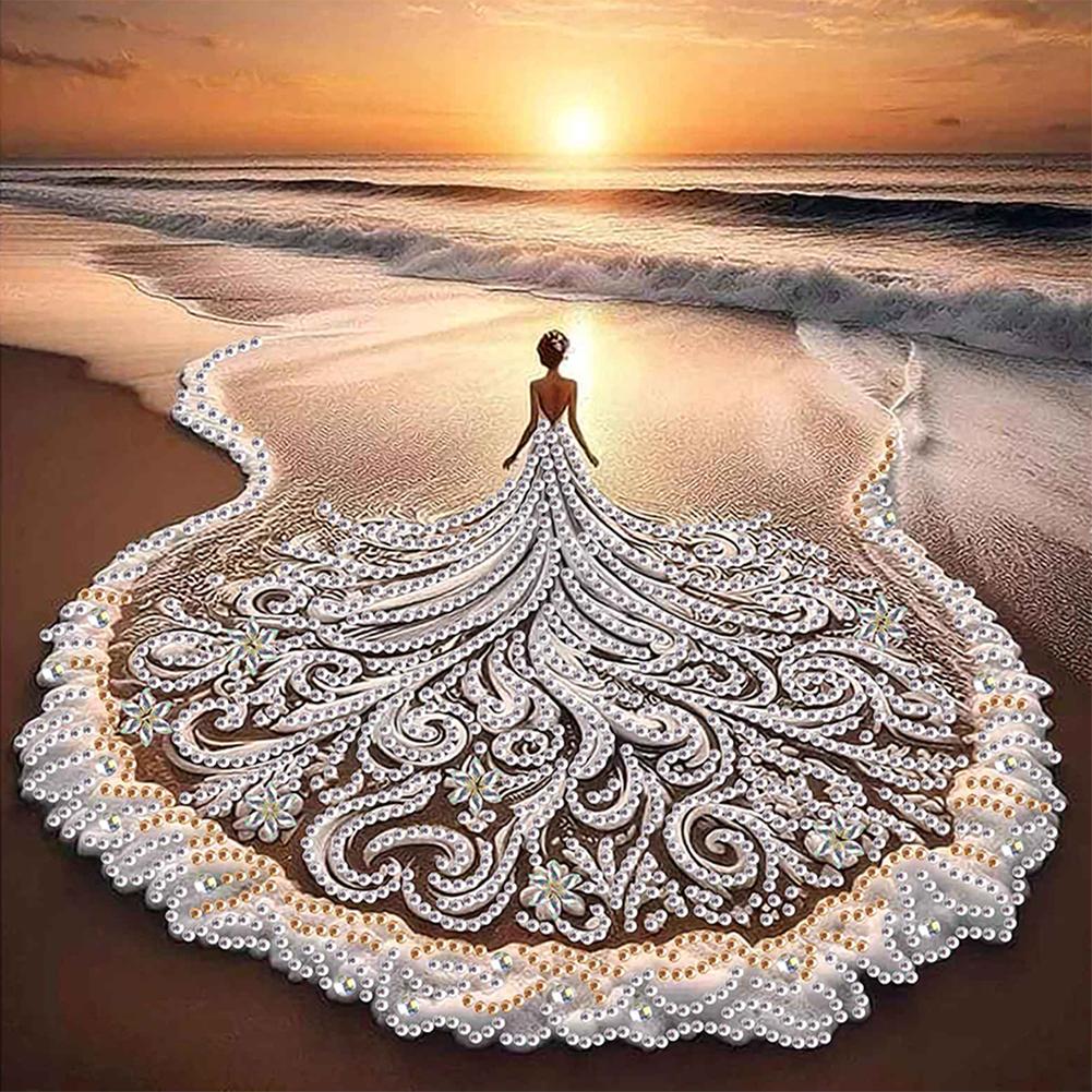5D DIY Partial Special Shaped Drill Diamond Painting Kit Arts Ornament Beauty Girl Home Decoration Xmas Birthday Gifts 30x30cm