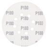 Krążki ścierne na rzep 150 mm, P180, 5 szt., z 8 otworami