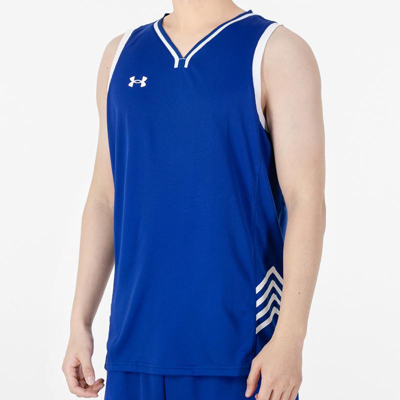 Under Armour Color Block Knit Training Basketball Vest Men Tops Royal-Blue 21500104-400