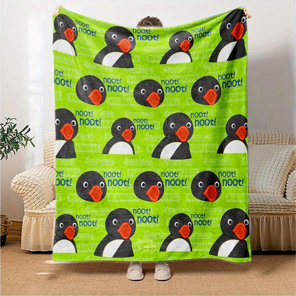 Pingu Flannel Blanket, High quality Comfortable for All Seasons, Home Decor, Warmth and Comfort