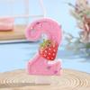Pink Heart Strawberry Number Candles: Creative Children's Birthday Cake Decorations 0-9