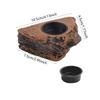 Reptile Feeding Tray, Faux Rock, Versatile Food and Water Bowl, Ledge for Gecko,
