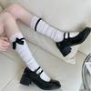 Ballet-style Jk Calf Socks, Women's Summer Skirt, Mary Jane Small Leather Shoes, Bow, Lace Pile Mid-calf Socks