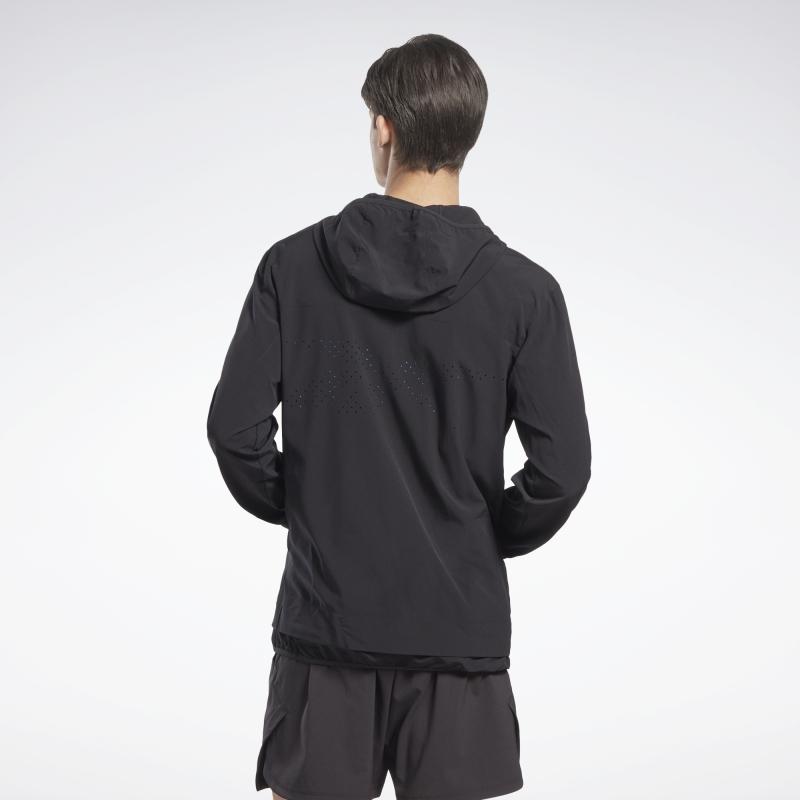 Reebok Solid Color Fitness Hooded Jacket Men jackets Black HR3567
