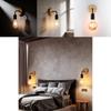 Modern Minimalist Iron Wall Lamp With Wooden Base For Bedroom Living Room Decor