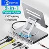 9 In 1 Type C Docking Station Tablet Holder USB C HUB 4K60Hz HDMI USB3.0 5Gbps 1000Mbps Ethernet Data Transfer Stand for PC Laptop