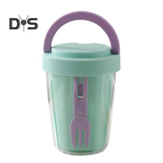 

Салатница 501-600 мл пищевая портативная герметичная банка для салата с ложкой улучшенная система дренажа фиолетовый/зелёный