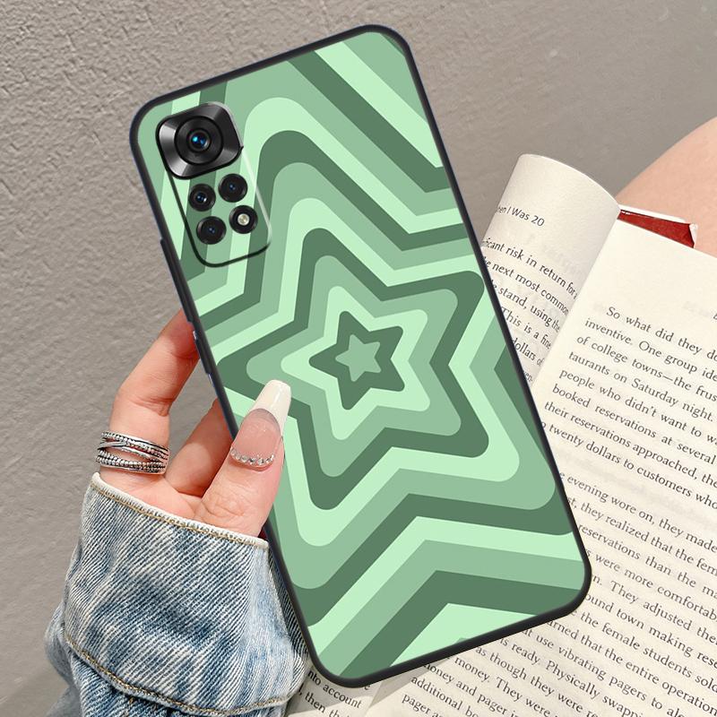 

Green Layered Star Heart indie Phone Case For Xiaomi Redmi Note 13 14 Pro 12 11 9 10 15 Pro Plus 14C 10C 12C 13C 15C Cover Redmi 15C 4G