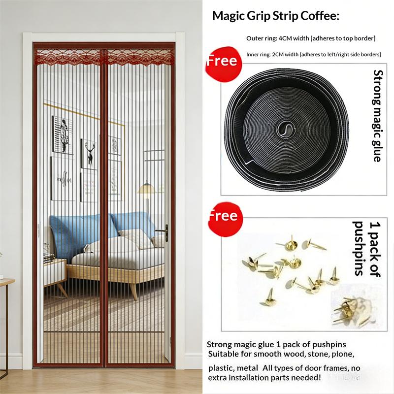 Magnetic Door Curtain Summer-Specific: Heavy-Duty Insect-Proof Mesh, Hands-Free Auto-Closing, No-Drill Install, Pet-Friendly