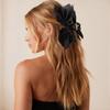 Retro Coffee Color Cashew Flower Claw Clip For Women Trend Large Bow Hair Claw Hairpins Back Of Head Shark Clip Hair Accessories