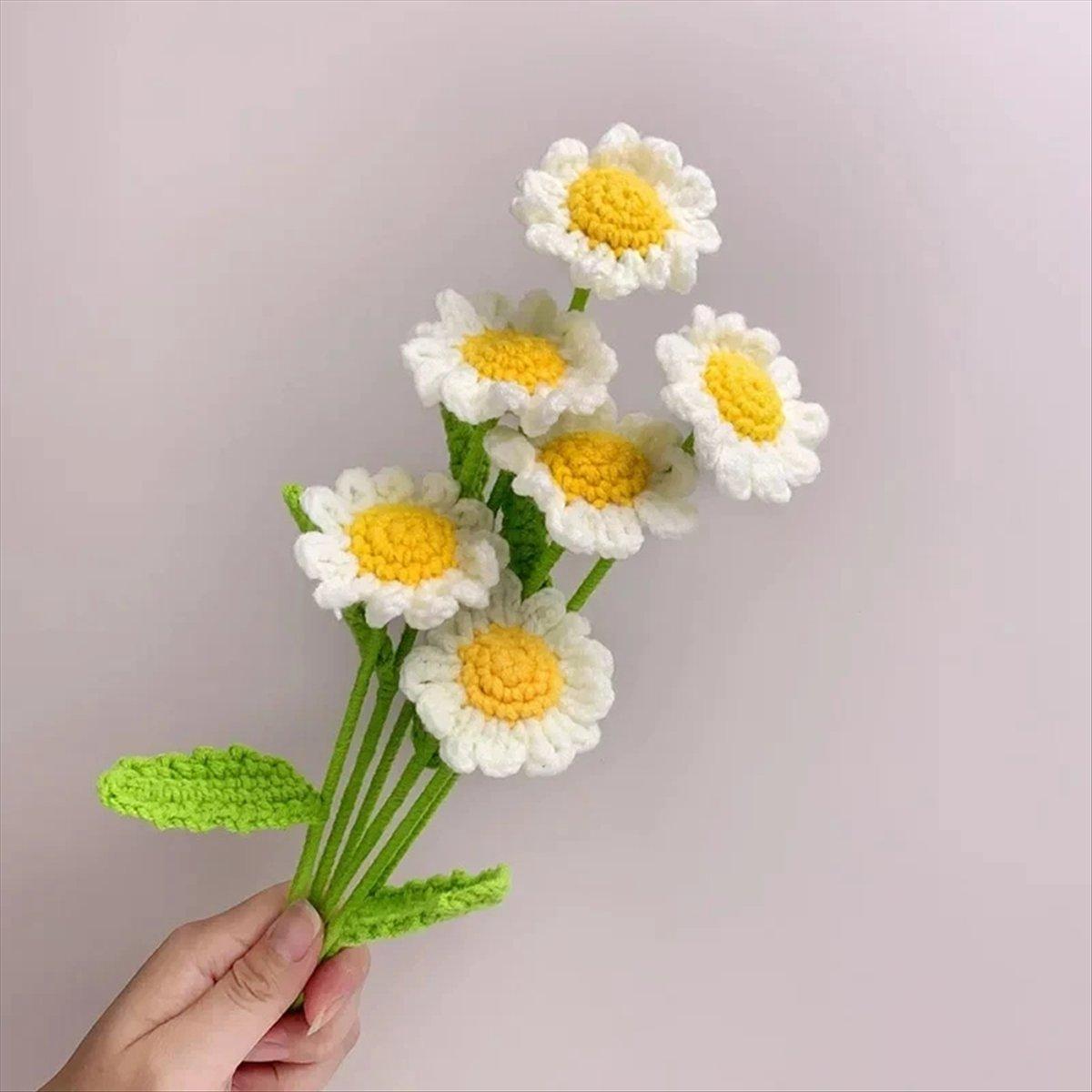 

BHBL 12PCS Handmade Daisy Crochet Yarn Hook Flower Knitted Bouquet Birthday Gift Home Decorations Party Wedding Decor China Mainland