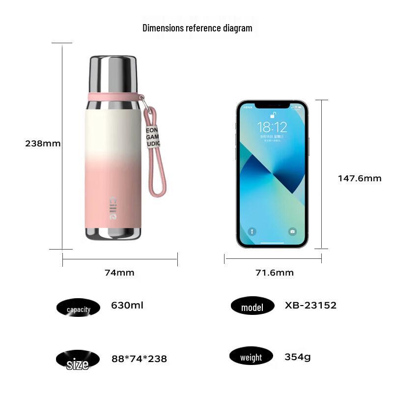 Cille 316 Stainless Steel Insulated Travel Mug 630ml