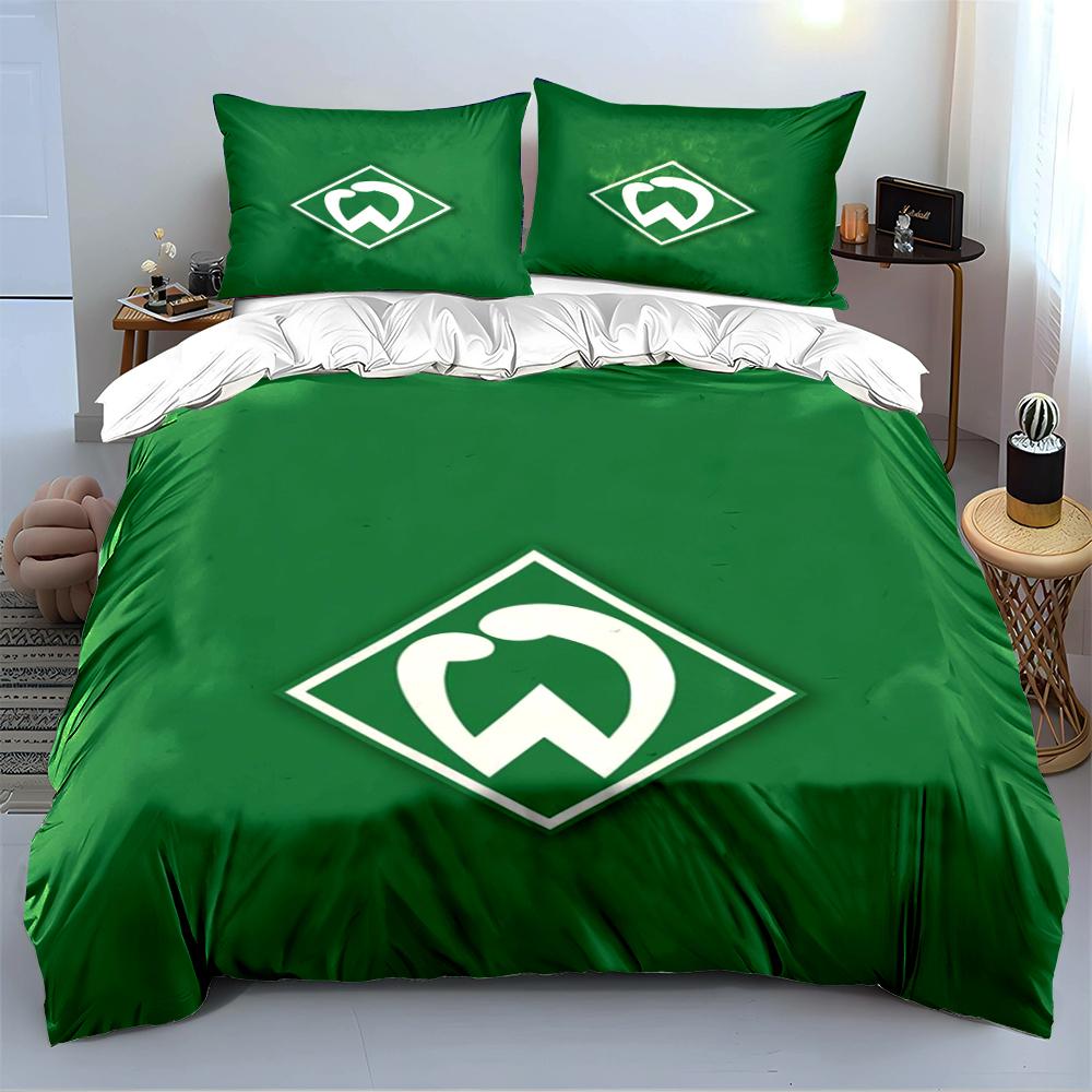 Green Bedding Set with Logo Bedding Duvet Cover Set Duvet Cover Pillowcases Home Decor (1 * Duvet Cover 2 * Pillowcases, without duvet insert)