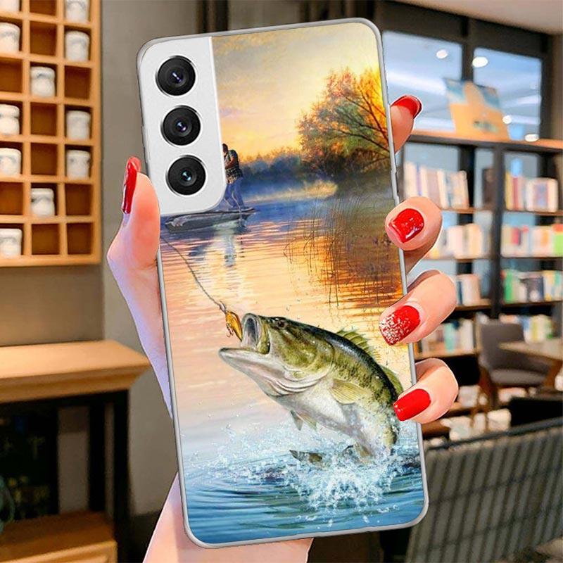 Offshore Angling Fishing Fish Rod Cover Phone Case For Samsung Galaxy S26 S25 Edge S24 Ultra S23 S22 Plus S21 S20 FE Soft Fundas