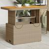 VidaXL Garden Table, Coffee Table, Dining Table, Outdoor Terrace Furniture Courtyard Balcony Patio, Beige Wicker and 368277