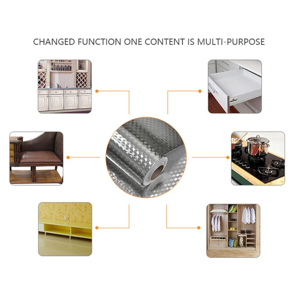 Kitchen Backsplash Wallpaper Peel and Stick Aluminum Foil Contact Paper Self