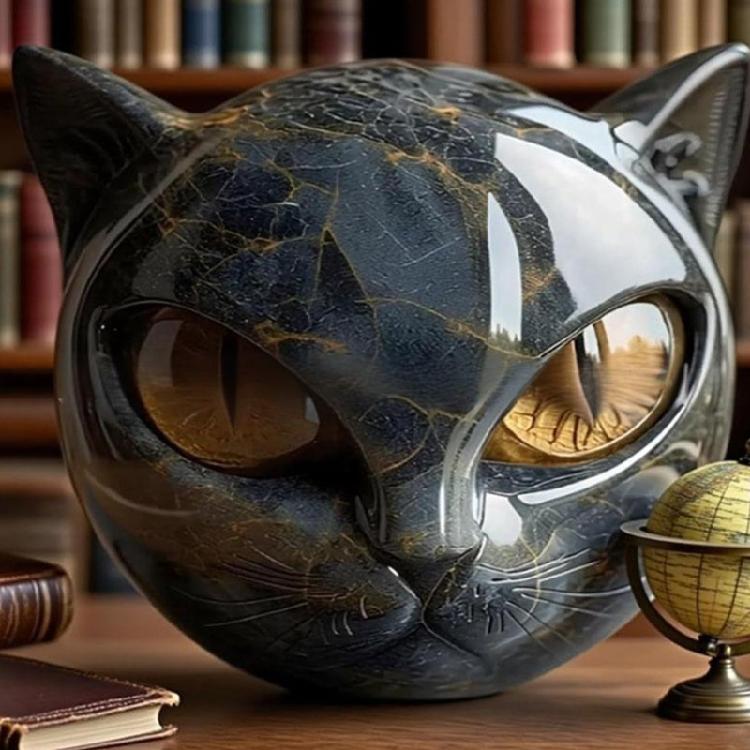 Halloween Themed Felines Resin Sculpture Desk Cats Ornamentation Perfect Gift Cats Enthusiasts and Festive Decors
