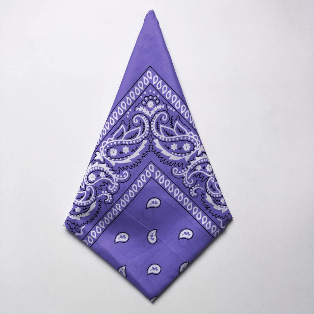 Trifong bandana purple paisley cotton 100% large cashew pattern 55cm x 55cm