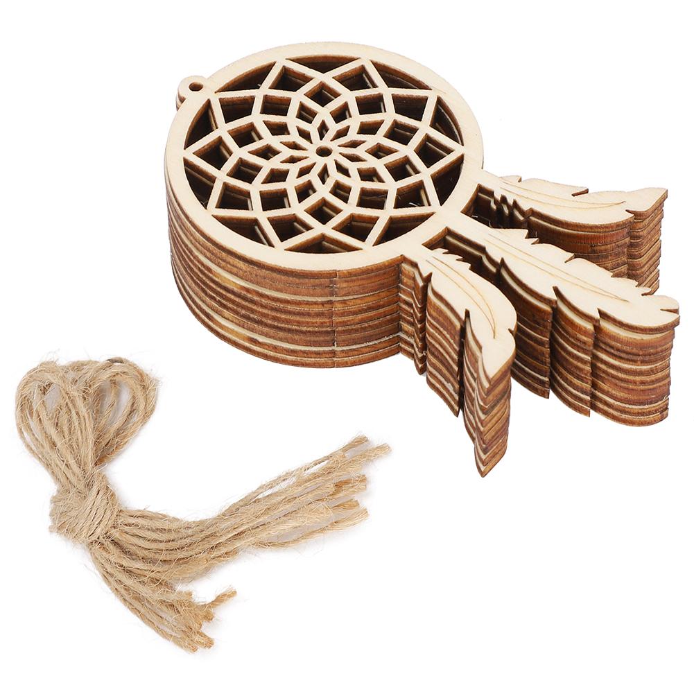 20Pcs Innovative Wooden Dreamcatcher Ornament Pendant Art Crafts DIY Home Decoration