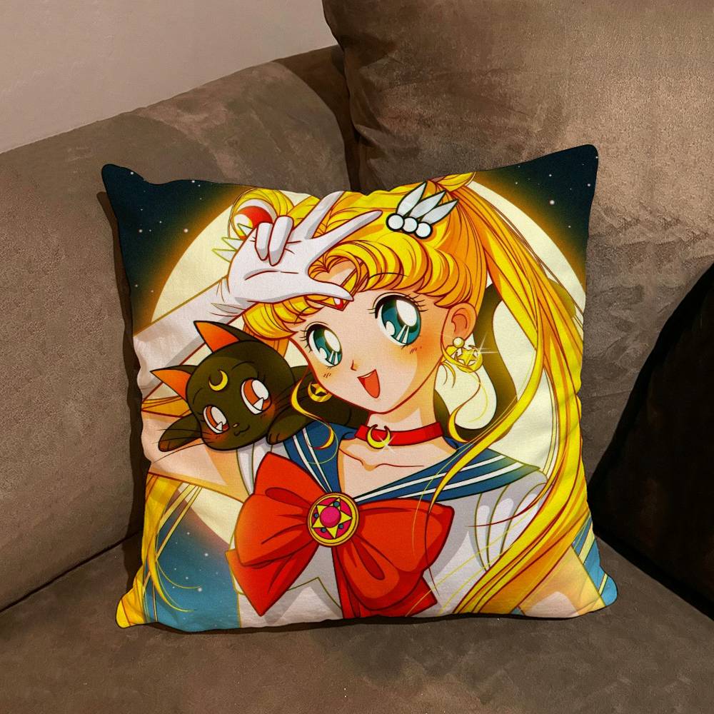 ailor Moon Anime Usagi Tsukino Pillow Case For Home Bedroom Car Office Decoration Living Room Sofa Cushion Cover Suitable